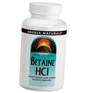 Бетаин Пепсин, Betaine HCL, Source Naturals