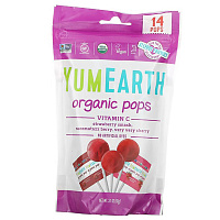 Органические Леденцы, Organic Pops Vitamin C, YumEarth