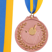 Медаль спортивная с лентой двухцветная Настольный теннис C-7028