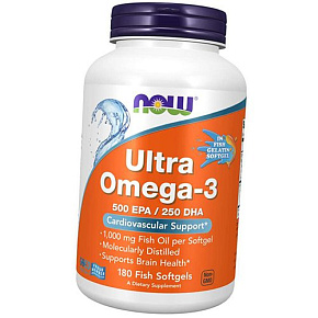 Омега-3, Ultra Omega-3 Fish Gelatin, Now Foods