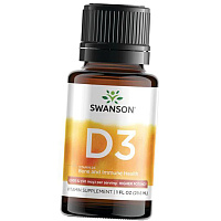 Витамин Д3 жидкий, Vitamin D3 Higher Potency 2000, Swanson