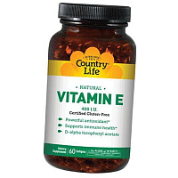 Натуральный Витамин Е, Natural Vitamin E 400, Country Life