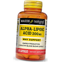 Альфа Липоевая кислота капсулы, Alpha Lipoic Acid 200, Mason Natural 