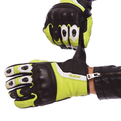 Мотоперчатки с закрытыми пальцами и протектором KQ0011 (L Черно-лимонный)