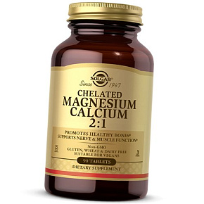 Кальций Магний, Chelated Magnesium Calcium 2:1, Solgar