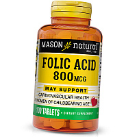 Фолат, Фолиевая кислота, Folic Acid 800, Mason Natural