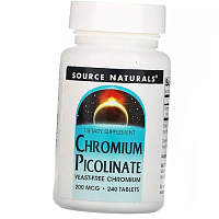Пиколинат Хрома без дрожжей, Chromium Picolinate, Source Naturals