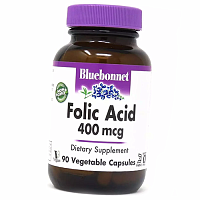 Фолат, Фолиевая кислота, Folic Acid 400, Bluebonnet Nutrition