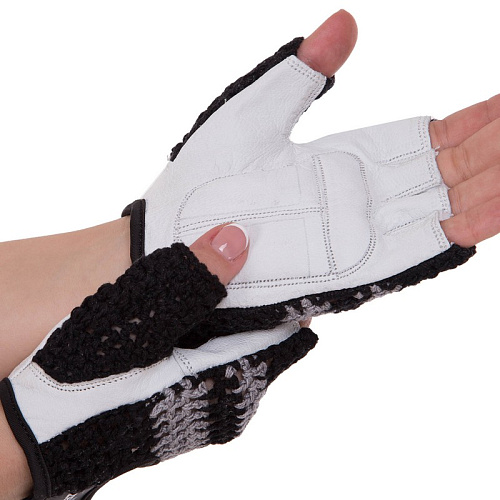 Перчатки для фитнеса женские SB-161956 (XS Черно-белый)