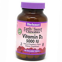 Жевательный Витамин Д, Chewables Vitamin D3 5000, Bluebonnet Nutrition