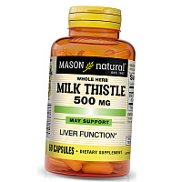 Молочный чертополох экстракт, Milk Thistle 500, Mason Natural