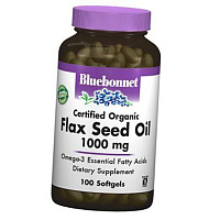 Органическое Масло льна в капсулах, Flax Seed Oil, Bluebonnet Nutrition