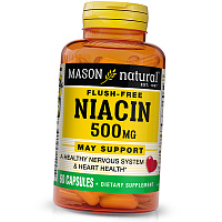 Ниацин не вызывающий покраснений, Flush Free Niacin 500, Mason Natural