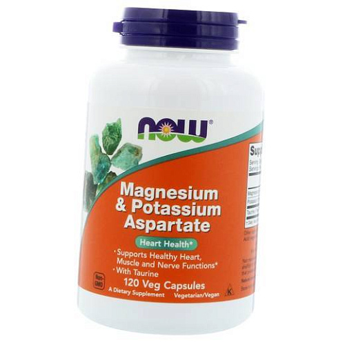 Вітаміни та мінерали Калій та Магній Аспартат, Magnesium & Potassium Aspartate, Now Foods 