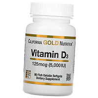 Витамин Д3, Vitamin D3 5000, California Gold Nutrition