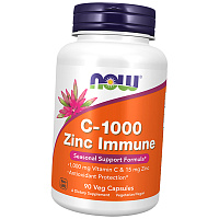 Витамин С и Цинк для иммунитета, C-1000 Zinc Immune, Now Foods