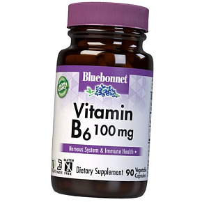 Витамин В6 (Пиридоксин), Vitamin B6 100, Bluebonnet Nutrition