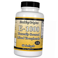 Витамин Е, Смесь токоферолов, Vitamin E-1000, Healthy Origins