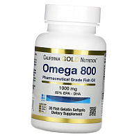 Рыбий Жир фармацевтического качества, Omega 800 Pharmaceutical Grade Fish Oil, California Gold Nutrition