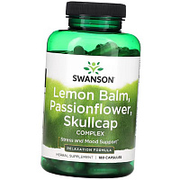 Растительный комплекс от стресса, Lemon Balm, Passionflower, Skullcap Complex, Swanson