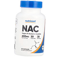 Веганский N-ацетил L-цистеин, NAC 600, Nutricost 