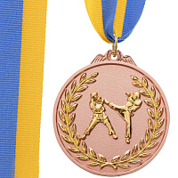 Медаль спортивная с лентой двухцветная Единоборства C-4853