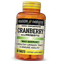 Высококонцентрированная Клюква с Пробиотиком, Cranberry with Probiotic, Mason Natural