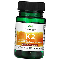 Витамин К2 с наттокиназой, Vitamin K2 with Nattokinase, Swanson