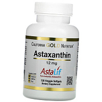 Астаксантин, чистый исландский продукт AstaLif, Astaxanthin 12, California Gold Nutrition 