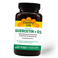 Кверцетин с Витамином Д3, Quercetin + D3, Country Life 