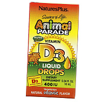 Витамин Д3 в каплях для детей, Animal Parade Vitamin D3 Liquid Drops, Nature's Plus