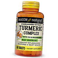 Комплекс куркумы с витамином Д3 и магнием, Turmeric Complex With Vitamin D 3 & Magnesium, Mason Natural