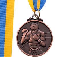 Медаль спортивная с лентой Бокс C-4337