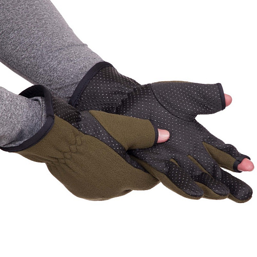 Перчатки для охоты и рыбалки перчатки спиннингиста BC-9241 (L Оливковый)