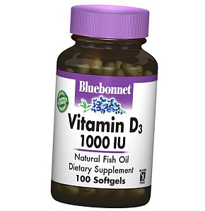 Витамин Д3, Vitamin D3 1000, Bluebonnet Nutrition