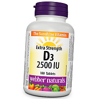 Витамин Д3 повышенной силы, Extra Strength Vitamin D3 2500 Tabs, Webber Naturals