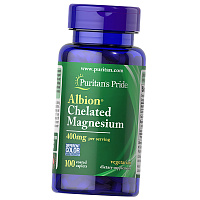 Магний, Albion Chelated Magnesium 400, Puritan's Pride