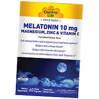 Мелатонин с магнием, цинком и витамином С, Melatonin with Magnesium Zinc and Vitamin C, Country Life