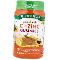 Витамин С с Цинком для детей, Just 4 Kids Vitamin C + Zinc Gummies, Nature's Truth