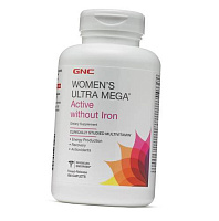 Мультивитамины для женщин без железа, Womens Ultra Mega Active Without iron, GNC