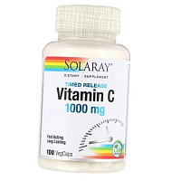Витамин С с замедленным высвобождением, Timed Release Vitamin C 1000, Solaray