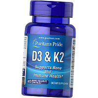 Витамины Д3 и К2, Vitamin D3 & K2, Puritan's Pride