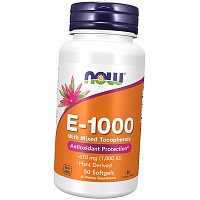 Витамин Е, Смесь токоферолов, Vitamin E-1000 Mixed Tocopherols, Now Foods