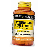 Мультивитамины после 50 лет без железа, Vitrum 50+ Adult-Multi Iron Free, Mason Natural