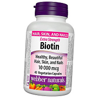 Биотин для волос, кожи и ногтей, Biotin 10000 Extra Strength, Webber Naturals