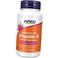 Вегетарианский Витамин Д, Vegetarian Dry Vitamin D 1000, Now Foods
