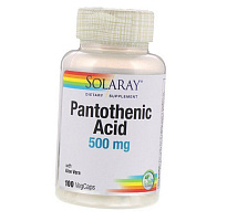 Пантотеновая кислота, Pantothenic Acid 500, Solaray