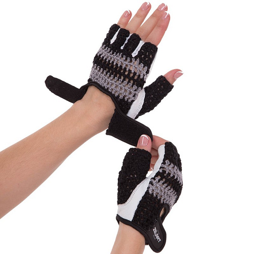 Перчатки для фитнеса женские SB-161956 (XS Черно-белый)