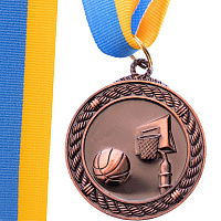 Медаль спортивная с лентой Баскетбол C-7019