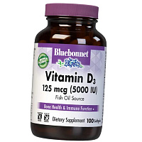 Витамин Д3 для взрослых, Vitamin D3 5000, Bluebonnet Nutrition